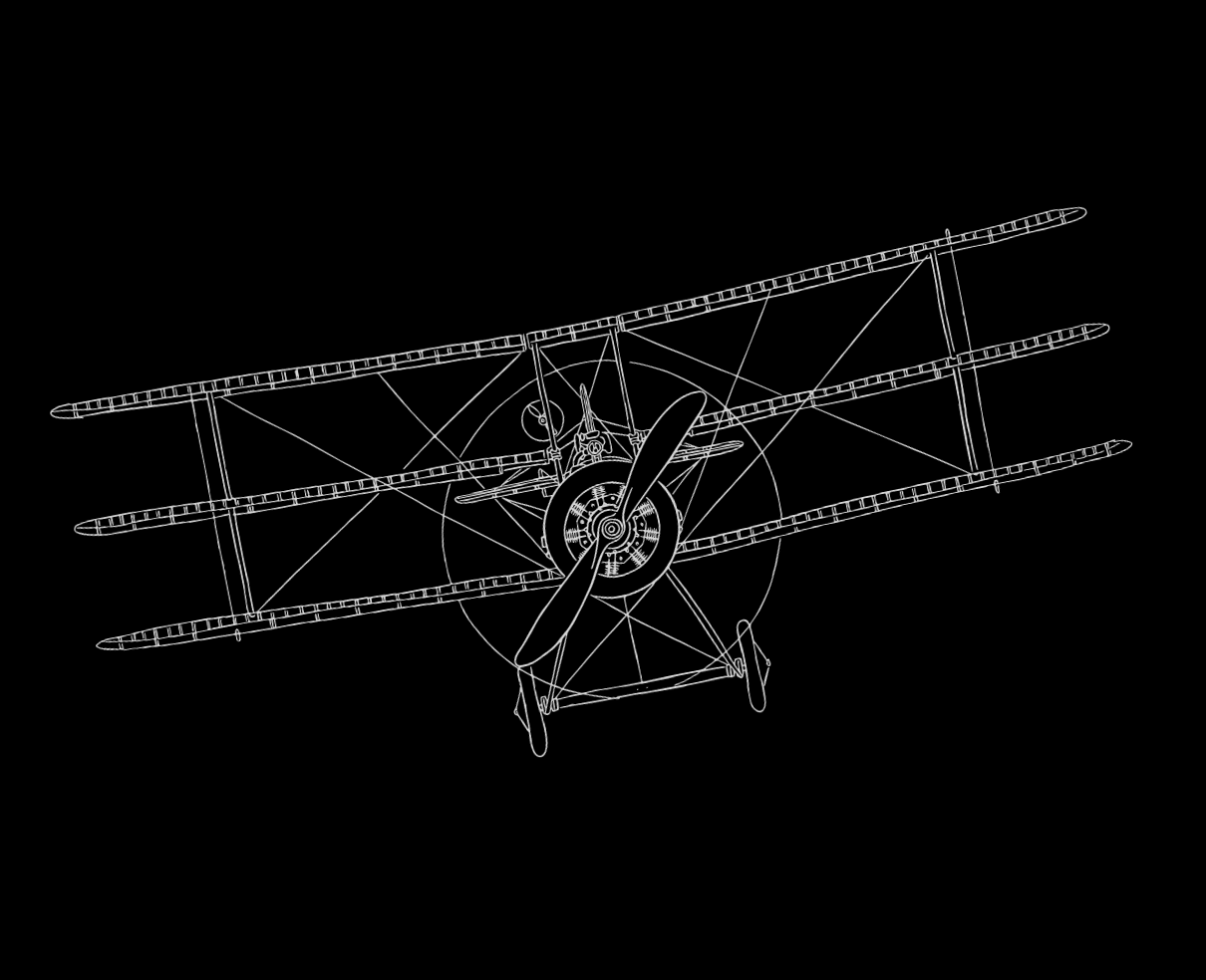 Vintage airplane line drawing
